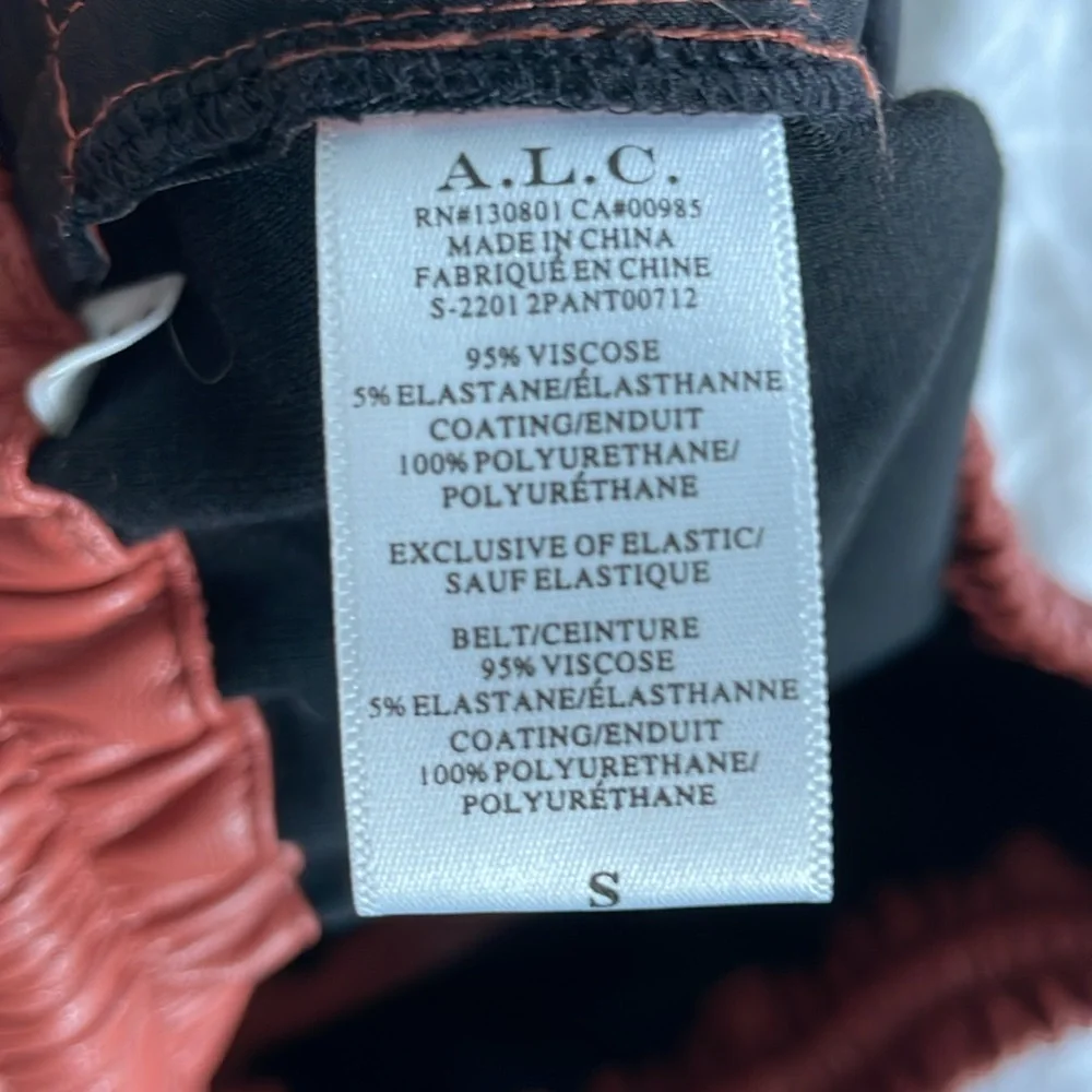 A.L.C. Drawstring vegan-leather shorts. Worn once. - Picture 3 of 4